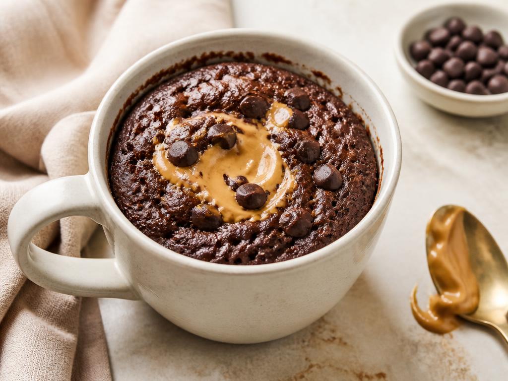 Chocolate Peanut Butter Mug Cake